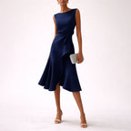 Diana - Women's Asymmetrical Ruffle Hem Midi Dress
