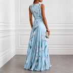 Dianne - Women's Floral Deep V Maxi Dress