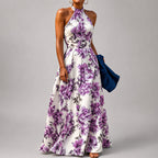 Beatrice - Women's Floral Halter Maxi Dress