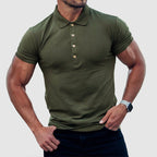 Dustin - Men's Classic Button Collared Polo T-Shirt