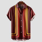 Dustin - Men's Retro Stripe Short-Sleeve Button-Up Shirt
