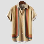 Dustin - Men's Retro Stripe Short-Sleeve Button-Up Shirt