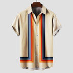 Dustin - Men's Retro Stripe Short-Sleeve Button-Up Shirt