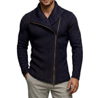 Dusty - Men's Asymmetric Zip Ribbed Knit Cardigan