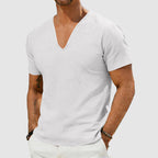 Dylan - Men's Short Sleeve Linen V-Neck Casual T-Shirt