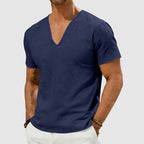 Dylan - Men's Short Sleeve Linen V-Neck Casual T-Shirt