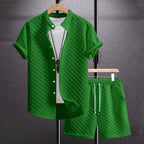 Dylan - Men's Textured Shirt and Shorts Set