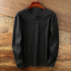 Eitan - Men's Long Sleeve Waffle Knit Henley Shirt