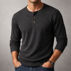 Eitan - Men's Long Sleeve Waffle Knit Henley Shirt