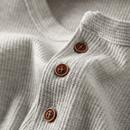 Eitan - Men's Long Sleeve Waffle Knit Henley Shirt