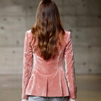 Elspeth - Women's Crushed Velvet Tailored Blazer