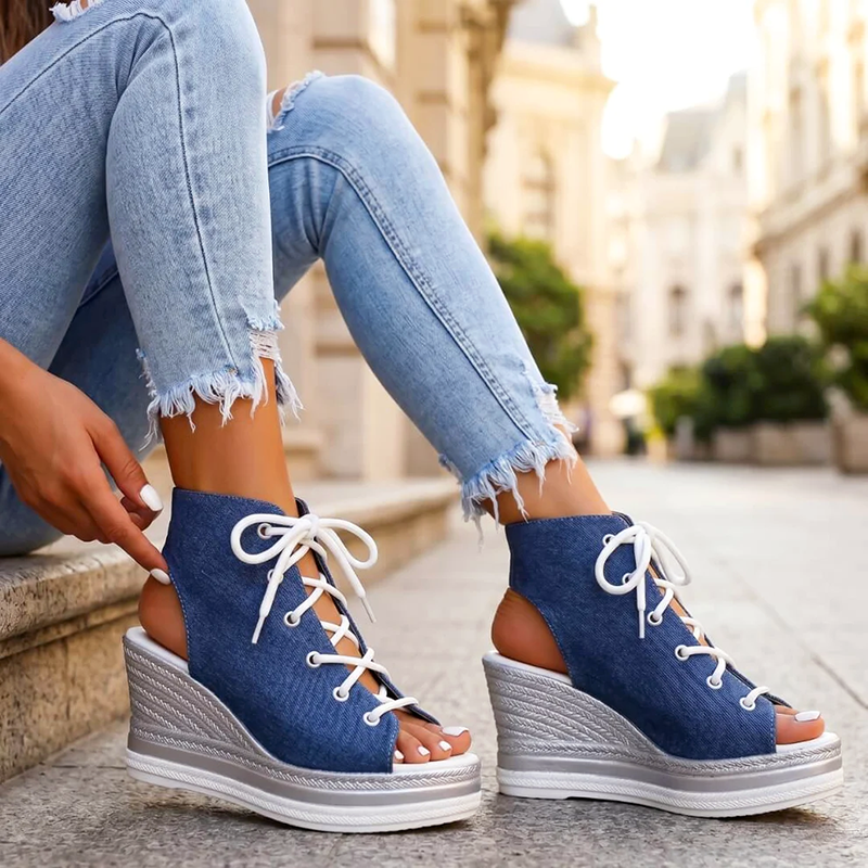 Emerie - Women’s Lace-Up Wedge Sandals