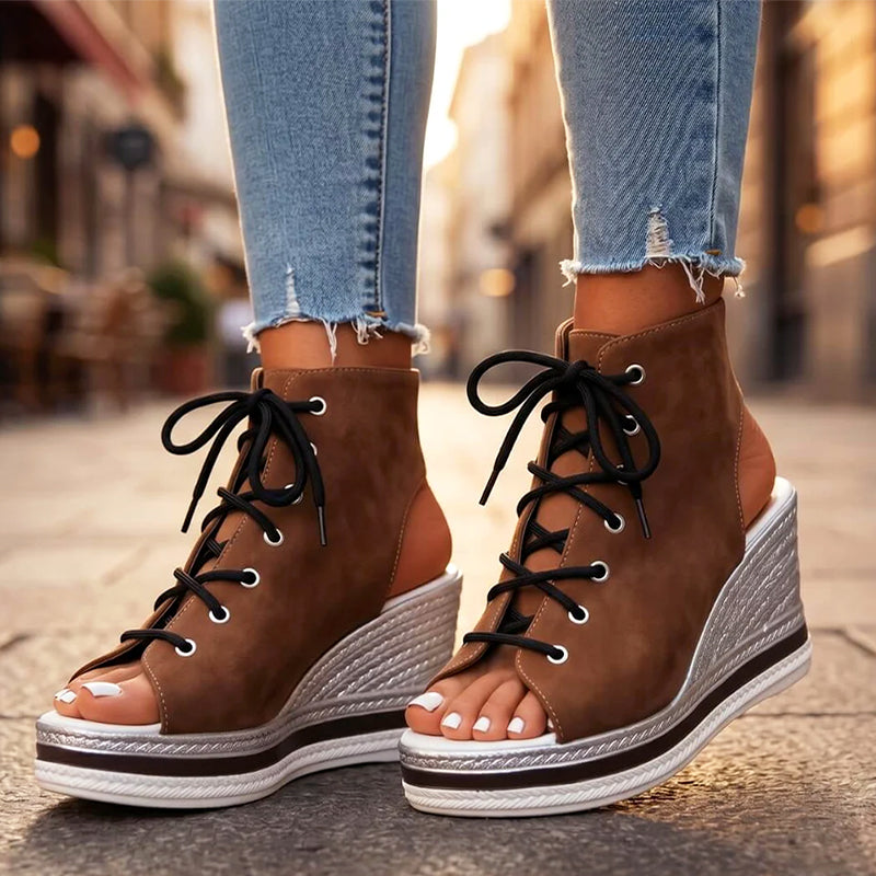 Emerie - Women’s Lace-Up Wedge Sandals