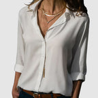 Emily - Women’s Lightweight V-Neck Button Blouse