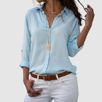 Emily - Women’s Lightweight V-Neck Button Blouse