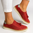 Emily - Women's Perforated Slip-On Tassel Shoes