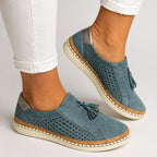 Emily - Women's Perforated Slip-On Tassel Shoes
