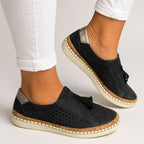 Emily - Women's Perforated Slip-On Tassel Shoes