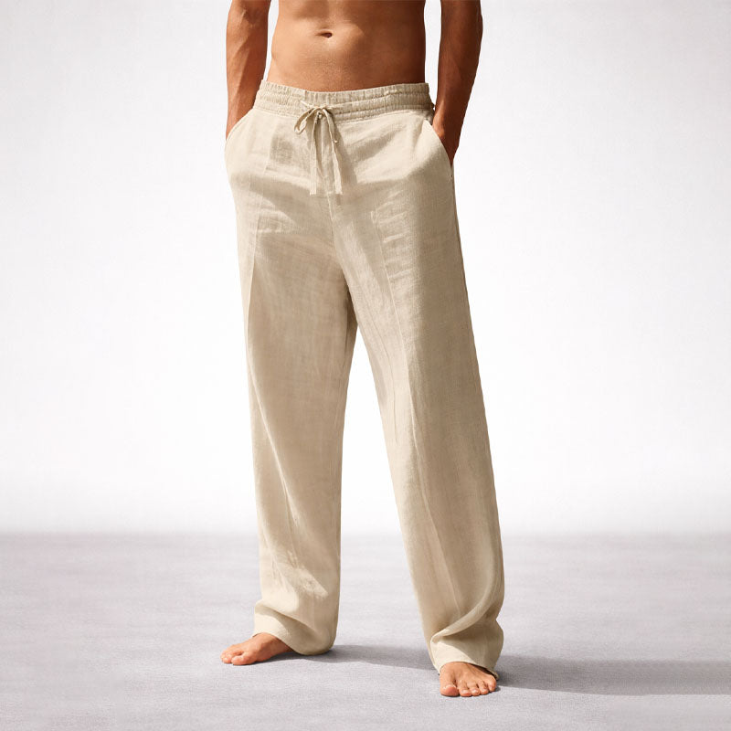 Ethan - Straight Leg Pants with Elastic Waistband