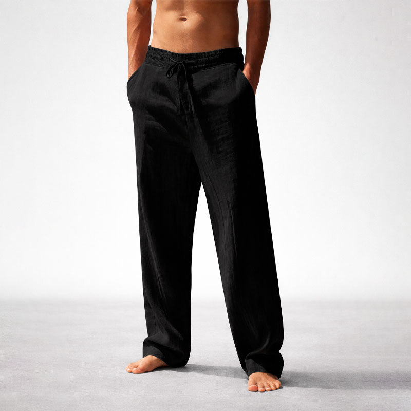Ethan - Straight Leg Pants with Elastic Waistband