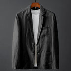 Ethan - Men's Linen Casual Patch Pocket Blazer