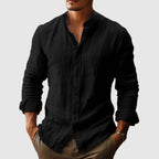 Ethan - Men's Stand Collar Long Sleeve Shirt