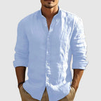Ethan - Men's Stand Collar Long Sleeve Shirt