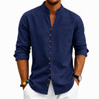 Ethan - Men's V-Neck Button Down Long Sleeve Shirt