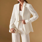 Evelynn - Women's Ruched Waist Two-Piece Suit Set