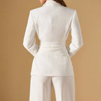 Evelynn - Women's Ruched Waist Two-Piece Suit Set