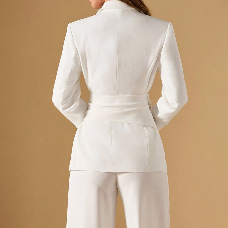 Evelynn - Women's Ruched Waist Two-Piece Suit Set