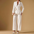 Evelynn - Women's Ruched Waist Two-Piece Suit Set