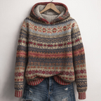 Evory - Women's Knit Patterned Hoodie 3