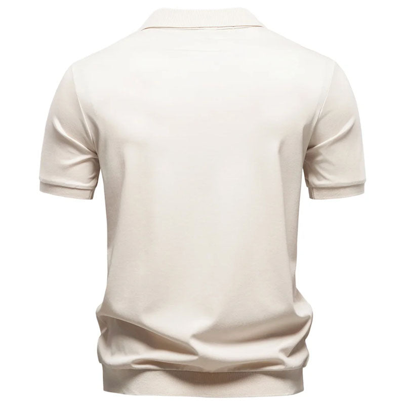 Ewan - Men's Minimal Collar Polo Shirt