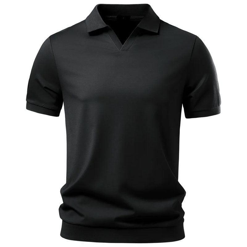 Ewan - Men's Minimal Collar Polo Shirt