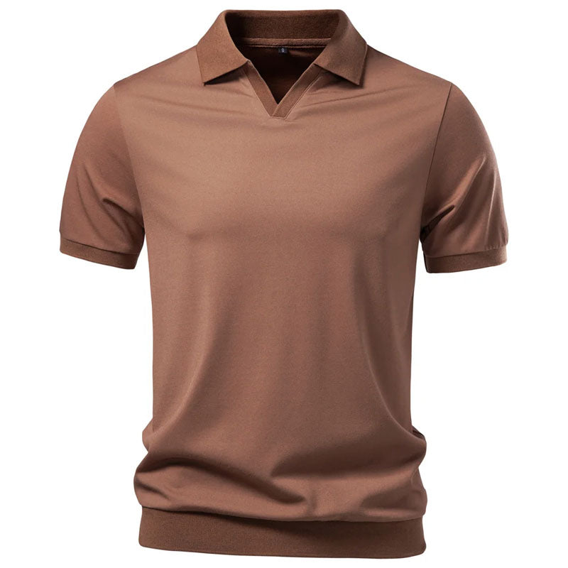 Ewan - Men's Minimal Collar Polo Shirt