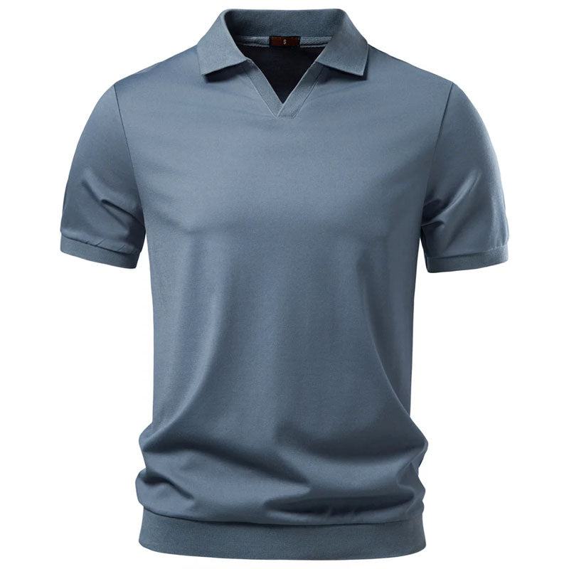 Ewan - Men's Minimal Collar Polo Shirt