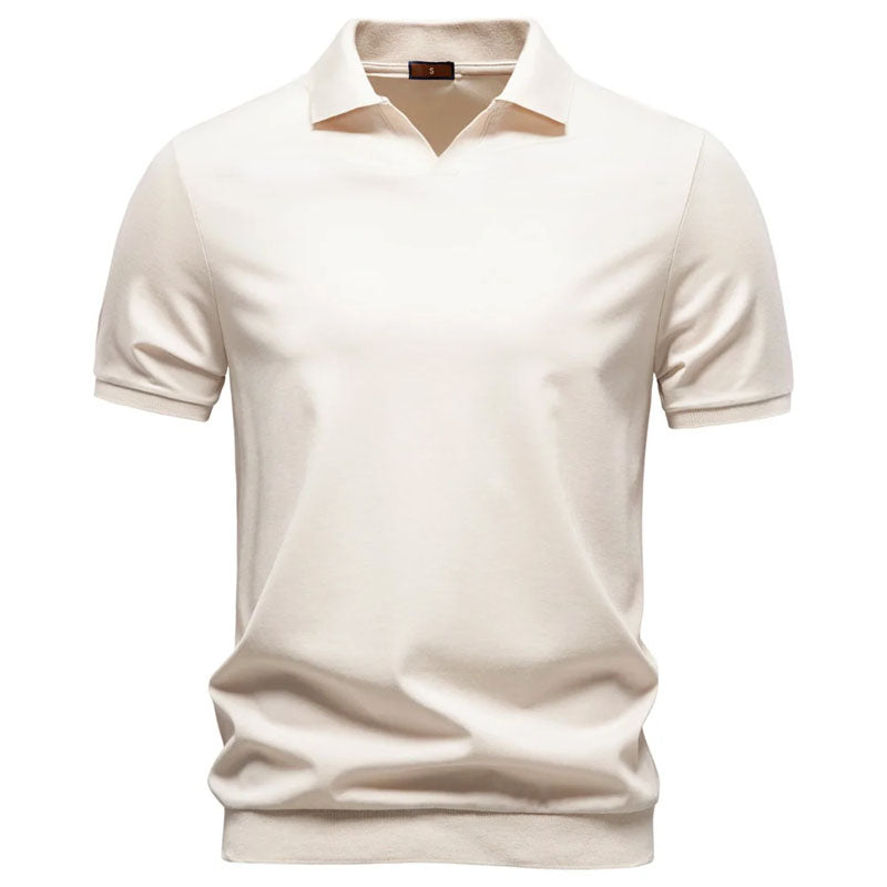 Ewan - Men's Minimal Collar Polo Shirt