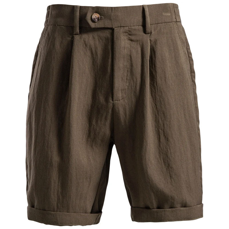 Finley - Men's Rolled Hem Tailored Linen Shorts