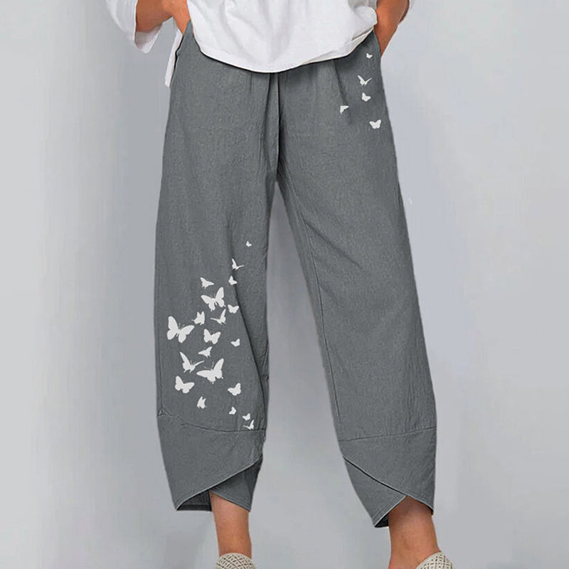 Florence - Women’s Butterfly Print Harem Pants