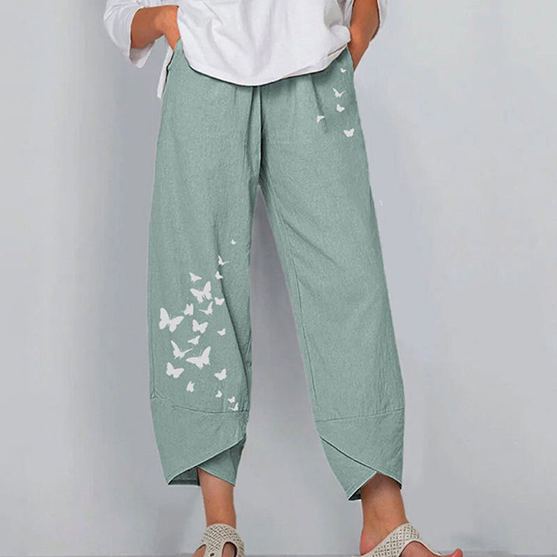 Florence - Women’s Butterfly Print Harem Pants