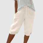 Florence - Women's Cotton Drawstring Capri Pants