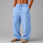 Garrett - Men's Linen Relaxed-Fit Cargo Pants
