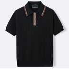 Garrett - Men's Smart Casual Textured Short Sleeve Polo Shirt