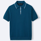 Garrett - Men's Smart Casual Textured Short Sleeve Polo Shirt