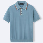 Garrett - Men's Smart Casual Textured Short Sleeve Polo Shirt