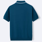 Garrett - Men's Smart Casual Textured Short Sleeve Polo Shirt