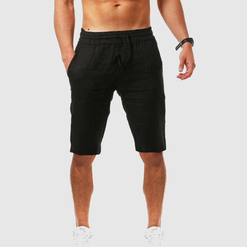 Gavin - Men's Linen Elastic Waist Drawstring Shorts