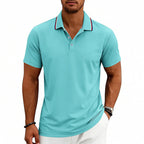 Gavin - Men's Smart Casual Contrast Detail Polo Shirt