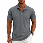 Gavin - Men's Smart Casual Contrast Detail Polo Shirt
